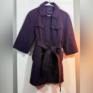 GAP Deep Purple Wool Blend Coat Jacket Size Medium